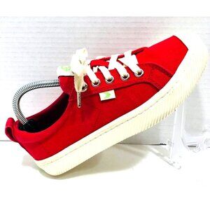 Cariuma Red Canvas Sneakers with White Sole